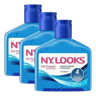 Kit 3 Und Gel Fixador Nylooks Fixacao 4 240g Kit 3 Und Gel Fixador Nylooks Fixacao 4 240g