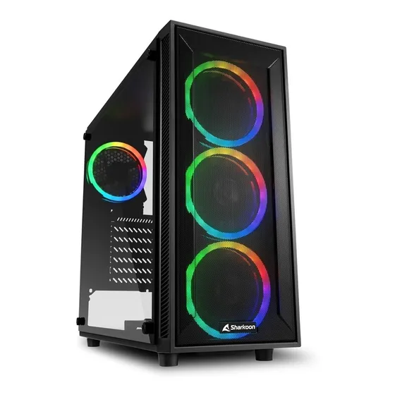 Gabinete Gamer Atx Sharkoon Tg4m Rgb 4 Fan Rejilla Vidrio