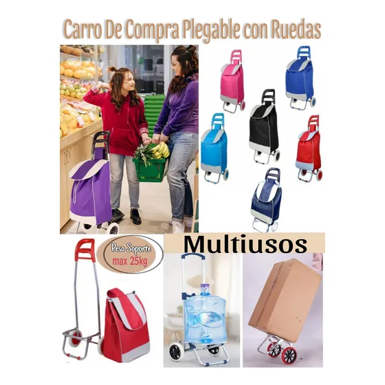 Carrito De Compra Plegable Con Ruedas Carro De Mercado Bolso