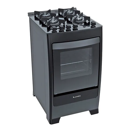 Cocina Gas James C700 Negra Mesada Vidrio Negro Elegancia 