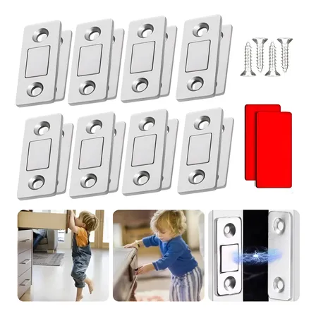 Fecho Imã Porta Armário Magnético Ultra Forte Kit 8 Pares Modelo1 4pares