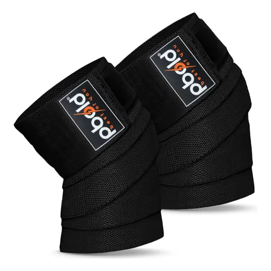 Vendas Para Rodilla Pbold Rodilleras Entrenamiento Pesas Gym Color Negro Puro