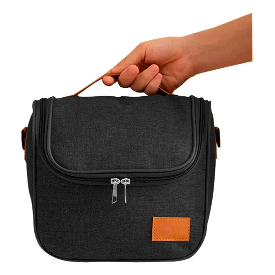 Bolsa Lancheira Estilo Térmica Em Material Resistente Forte Cor Preta