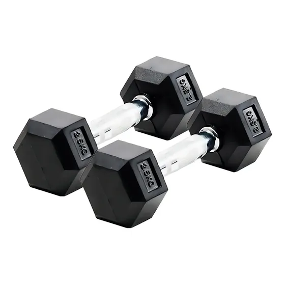 DeporAr Mancuerna Hexagonal Engomada Par De Mancuernas 2.5 Kg 2 Unidades Color Negro | Cuotas sin interés
