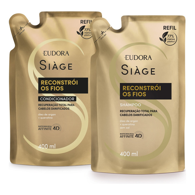 Condicionador Shampoo Siáge Reconstrói Os Fios De 400ml Condicionador Shampoo Siáge Reconstrói Os Fios De 400ml