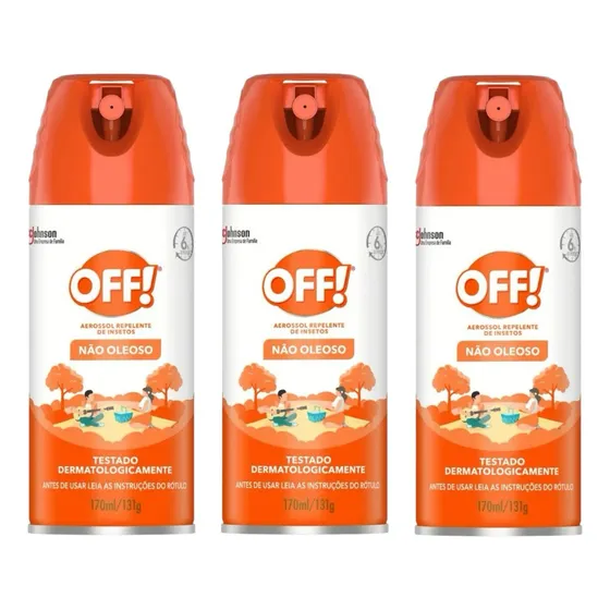 Kit 3 Un. Repelente Off Familia 170ml Mosquitos Pernilongos