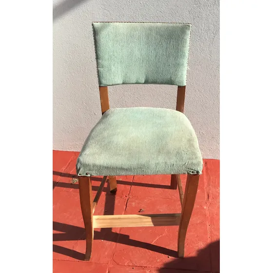 Silla Fuerte Tapizada Reciclada Restaurada De Estilo,  Buena Verde Claro Verde Claro