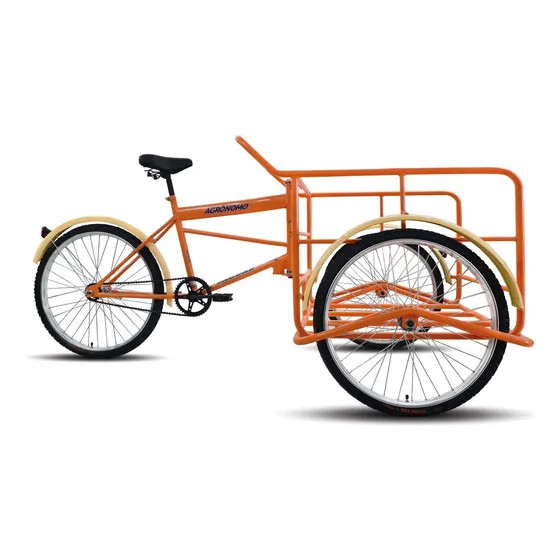 Triciclo De Carga Jaguar Reforzado Agrónomo Rodada 26 Color Naranja
