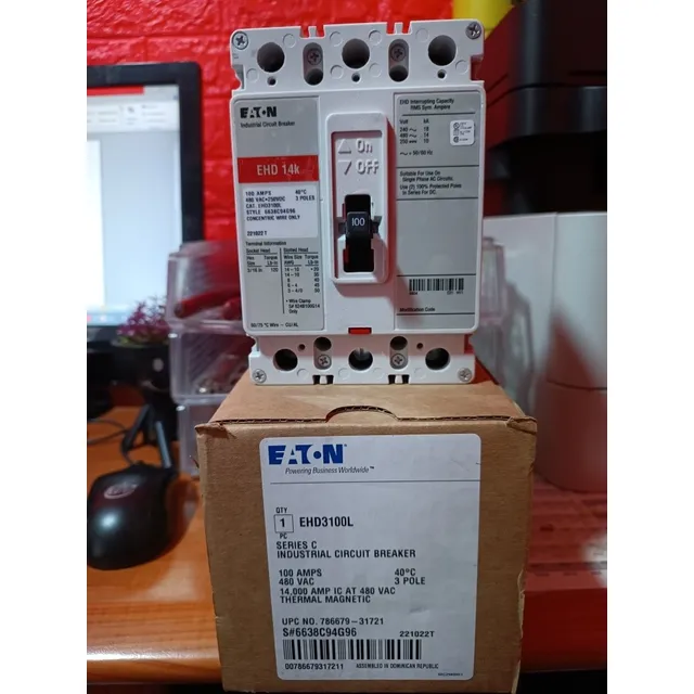 Breaker Eaton 3x100 Industrial Trifásico 100 Amp Ehd Nuevo