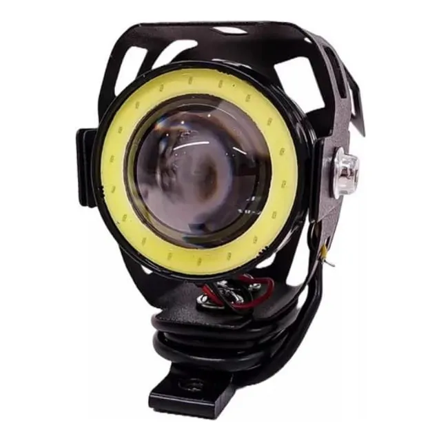 Faro Auxiliar Con Ojo De Angel Y Lupa Para Moto