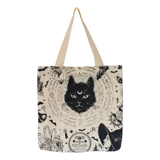 Bolsa Ecobag Gato Místico De Algodão Moderna Sustentável