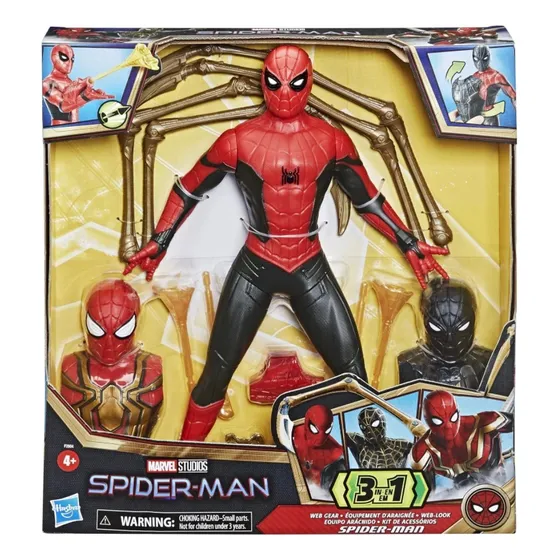 Muñeco Spiderman 3 En 1  Accesorios Y Sonidos Marvel 33 Cm
