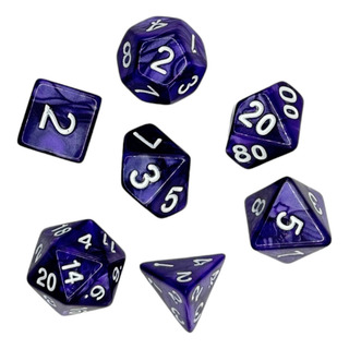 Set De 7 Dados Juegos De Rol - Morado Oscuro Marmoleado Nb Set De 7 Dados Juegos De Rol - Morado Oscuro Marmoleado Nb