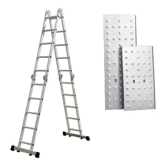 Escalera Andamio Aluminio - 5.8mts 20 Escalones C/ Chapones