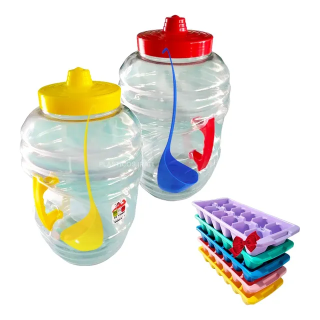 2 Vitroleros 20 Lts Barril Plástico Agarradera Aguas Frescas