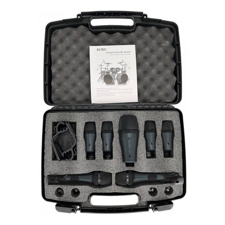 Kit De 7 Microfones Para Bateria Eltec Dma7 + Estojo Top ! Kit De 7 Microfones Para Bateria Eltec Dma7 + Estojo Top !