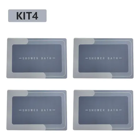 Kit4 Tapetes Para Banheiro Tapete Mágico Ultra Para Absorçã
