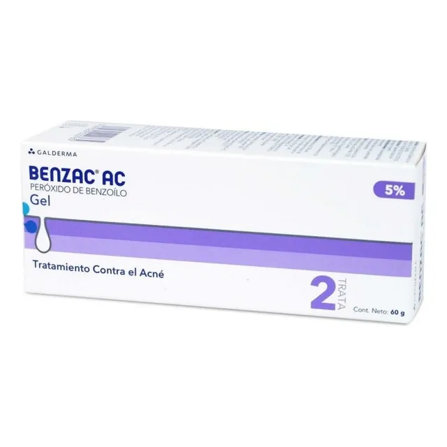 Benzac Ac Gel De Base Acuosa 5 %, 1 Pomo 60 G