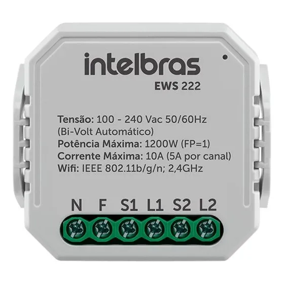 Interruptor Controlador De Cargas 2/2 Intelbras Ews 222