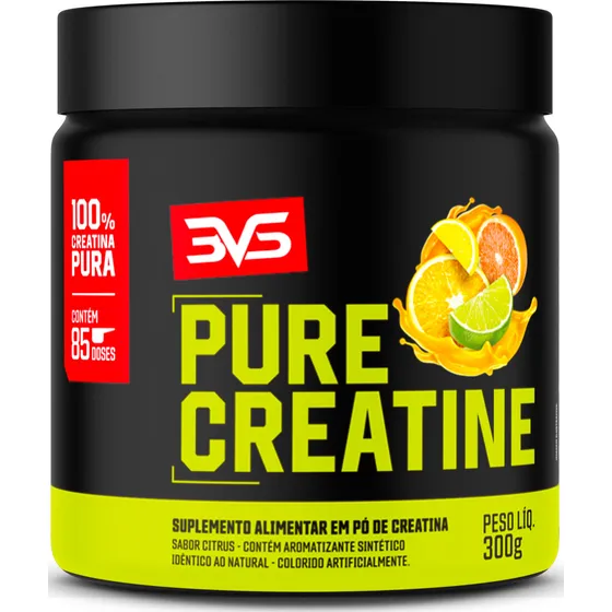 Creatina Monohidratada 100% Pura 300g Sabor Citrus 3vs Nutrition