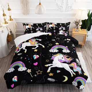 Juego De Ropa De Cama Matrimonial Unicornio Ninas Edredon Juego De Ropa De Cama Matrimonial Unicornio Ninas Edredon