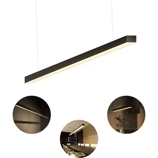 Pendente Slim Linear Retangular Led Integrado 45w Branco Ou Preto Cor Preto - 3000k - Branco Quente Pendente Slim Linear Retangular Led Integrado 45w Branco Ou Preto Cor Preto - 3000k - Branco Quente