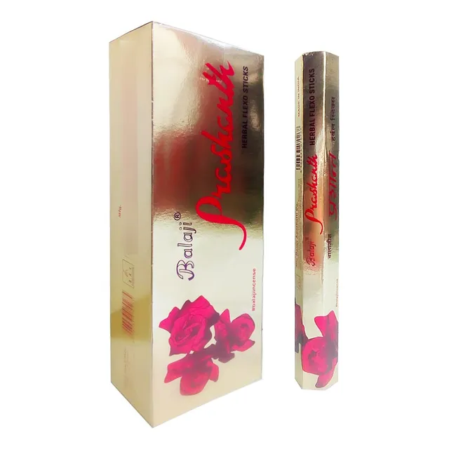 Incienso Prashanth Rosa Miel Hexagonal. 12 Stick