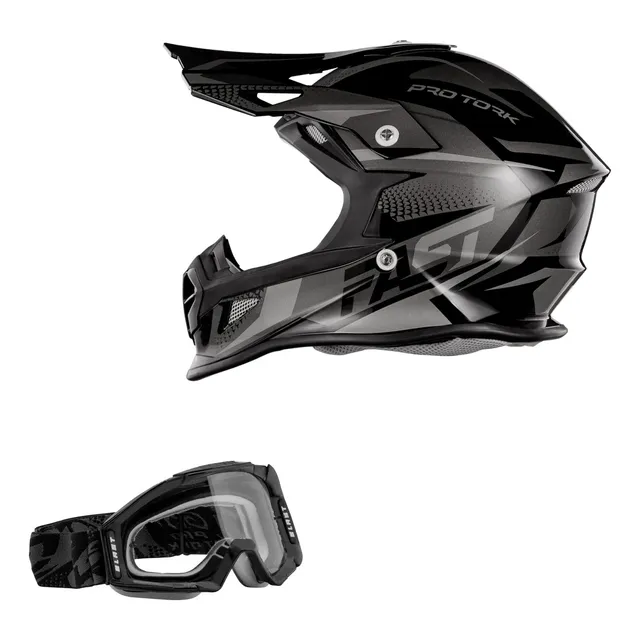 Capacete De Trilha Motocross Off Road Fast Tech + Oculos