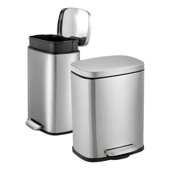 Lixeira 20l Retangular Inox Com Pedal E Cesto Removível