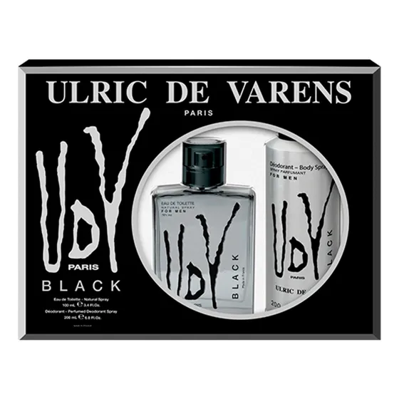 Perfume Udv Black Coffret Ulric De Varens (edt 100 Ml + Deo)