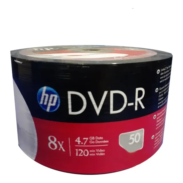 Dvd-r De 4.7gb 8x Marca  Hp ,cono X 50 Unidades