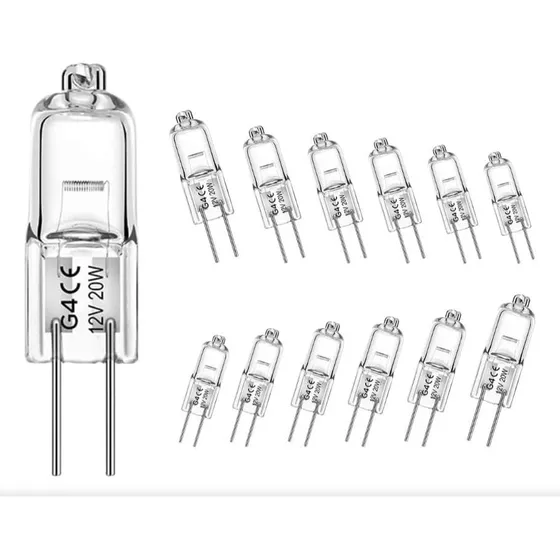 12 Bombillas Halógenas G4, 12 V, 20 W