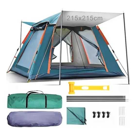 Colorworld Tienda Casa Campaña Grandes Para Acampar 4-6 Persona 215x215cm Verde Oscuro Rápido Montaje, Impermeable Y Portátil, Perfecto Para Acampar O Hacer Senderismo