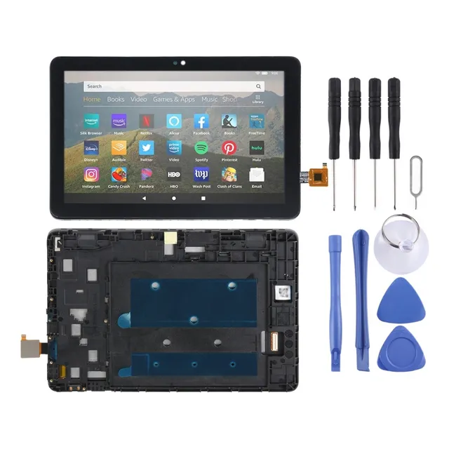 Tela Lcd Preta Do Oem + Tela Táctil Com Quadro Para Amazon