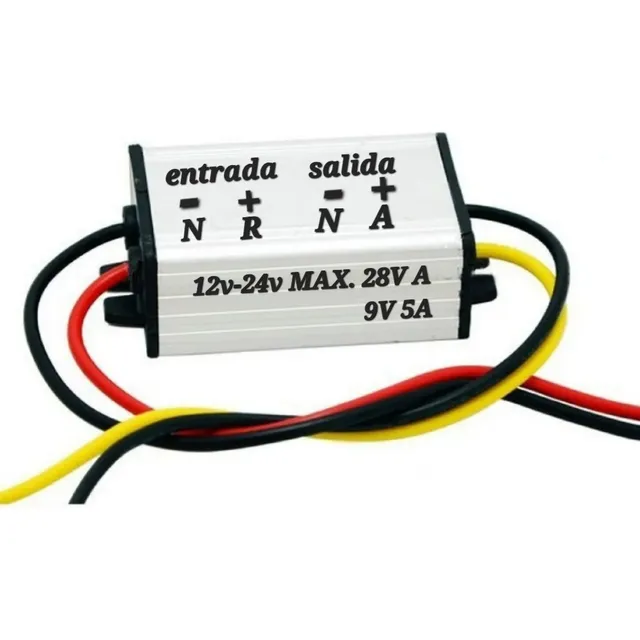 Convertidor De Voltaje 12v/24v (max.28v) A 9v 5a 50w 2 Pzas.