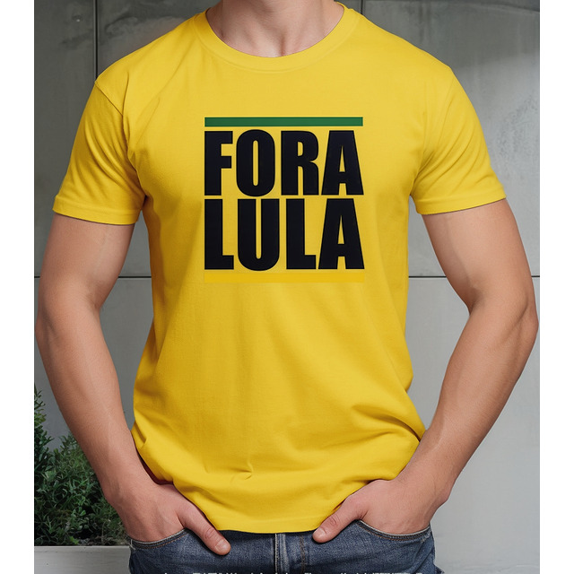 Camiseta Camisa Fora Lula Feminina Masculina De Algodão M2 Camiseta Camisa Fora Lula Feminina Masculina De Algodão M2