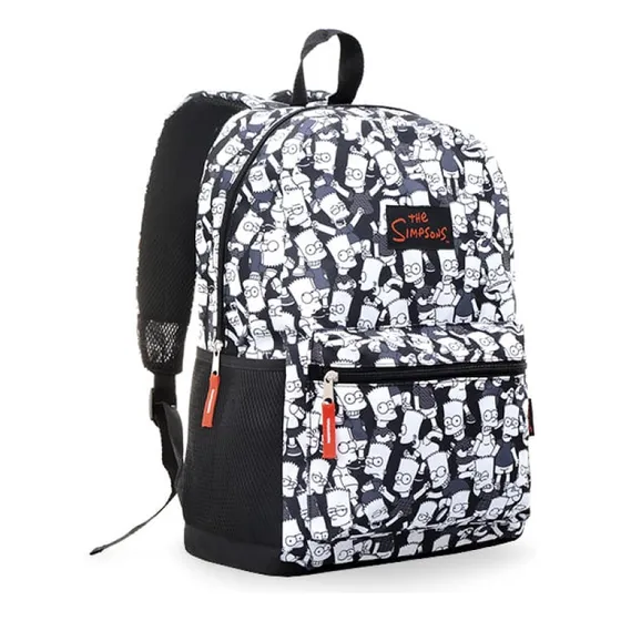 Morral Bolso Escolar Grnde Para Niño Simpsons Bart Gris Capi