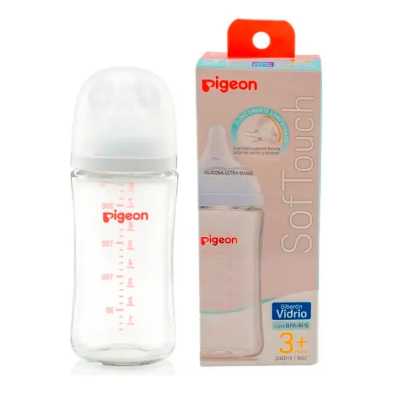 Mamadera De Vidrio Pigeon 240 Ml Color Transparente
