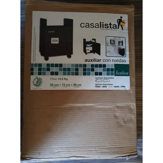 Mueble Auxiliar Con Ruedas Casa Lista Color Cedro