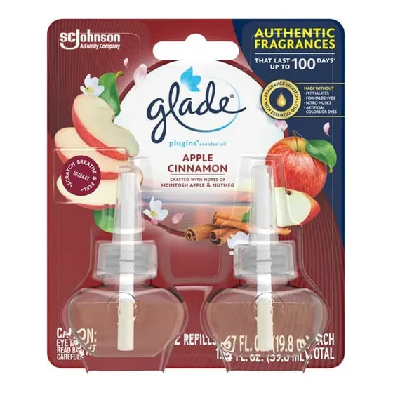 Glade Aceite Esencial 2 Refills 39.6ml Manzana Canela
