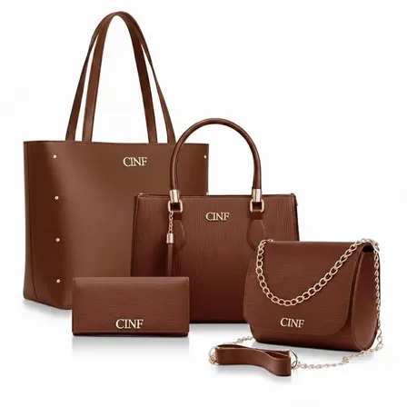 Kit Bolsas Feminina Sacola Transversal Tira Colo Carteira Caramelo