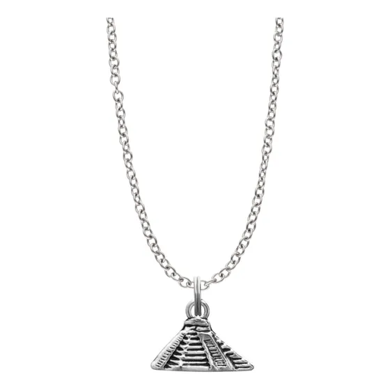 Collar Egipcio Ojo Horus Cruz Ankh Escarabajo Cadena Acero Plateado Pirámide