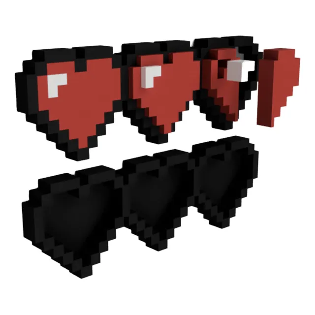 Cuadro Decorativo Minecraft Corazones