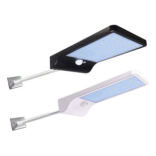 Luminária Solar Haste Parede 48led Sensor Presença 3 Funções Luminária Solar Haste Parede 48led Sensor Presença 3 Funções