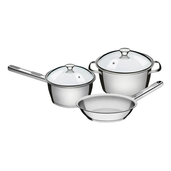 Juego De Ollas 3pz Tramontina Ac. Inox Allegra 65660/694 Cta