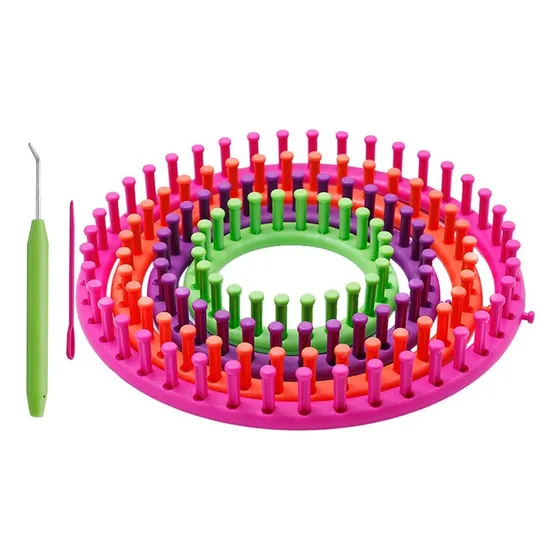 Set 4 Telares Circulares Profesionales Skc Gancho Silicona
