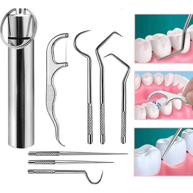 Kit De Palillos De Dientes Acero Inoxidable Para Aseo Bucal