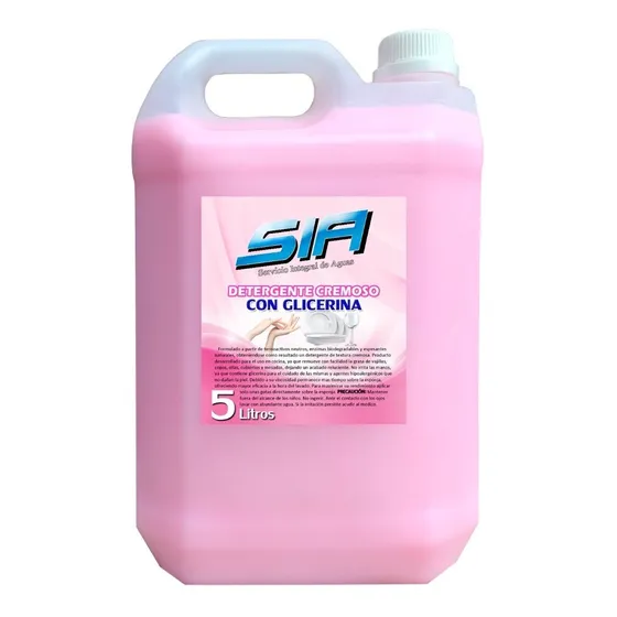 Detergente Cremoso Lava Platos Con Glicerina 5 Litros Sia
