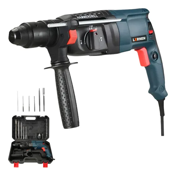 Kit Rotomartillo 800 W + Maletín + Accesorios Negro Lernen 220V