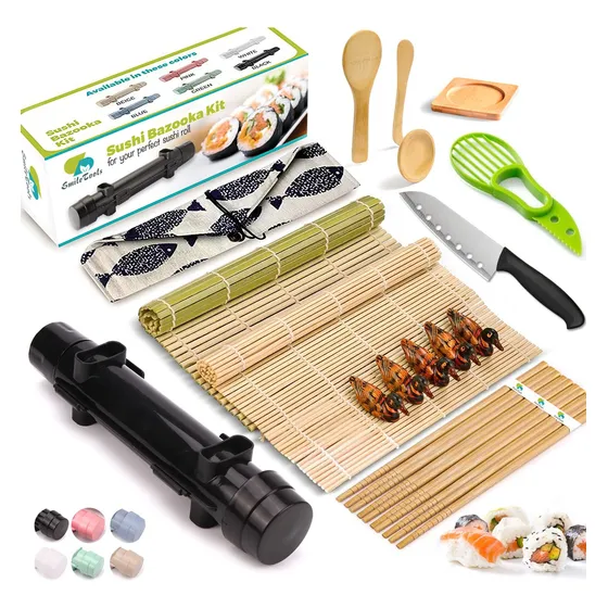 Kit Para Hacer Sushi, Kit De Plástico De Bambú De 22 Piezas